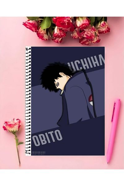 animeandyourworld Uchiha Obito Anime Notebook 1 قطعة تصميم خاص A4 مقاس 21*29 سم دفتر سلكي مبطن