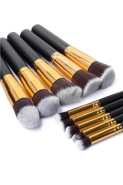 MUJGAN Set pensule de machiaj 10 piese negru