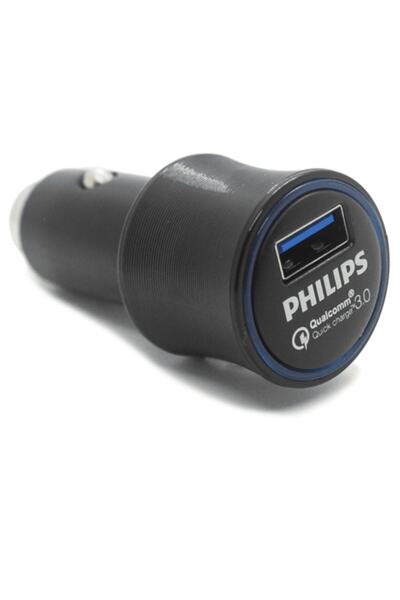 Philips Dlp3520c/97 Usb Araç Içi Şarj Adaptörü Qc3.0 Siyah+usb-c 1.2 M Şarj K...