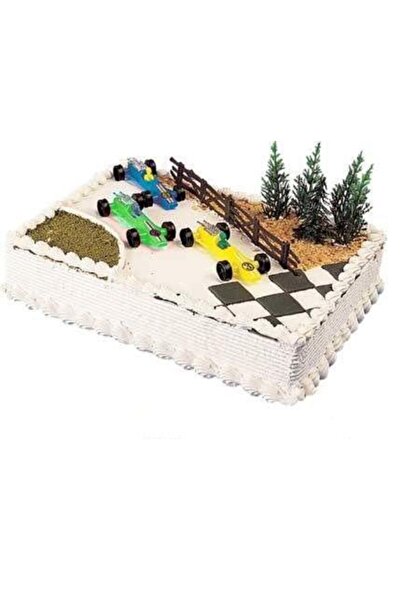Pastaland Araba Yarışı Temalı Maket Pasta Süsü