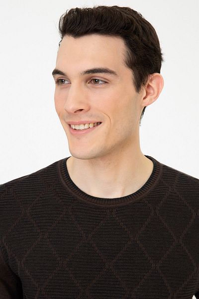 Pierre Cardin Ανδρικό πουλόβερ ανοιχτό καφέ G021SZ0TK.000.1277661