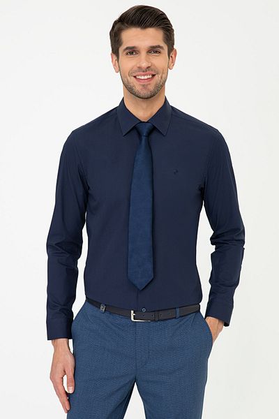 Pierre Cardin Ανδρικό πουκάμισο Navy Blue - G021GL004.000.1380262