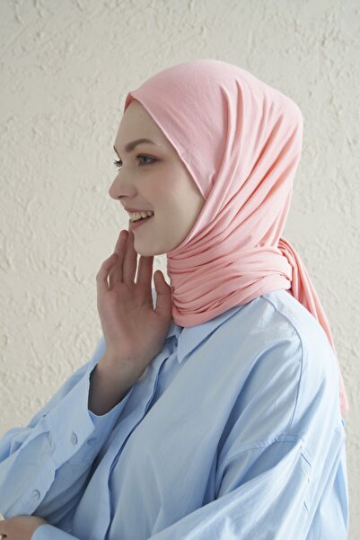 Gülsoy Kadın Tesettür Pamuklu Penye Şal Pembe - 32