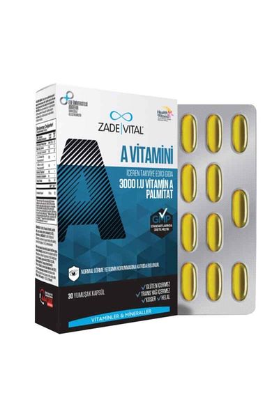 Zade Vital Vitamin A Supplement Food 30 Soft Capsules