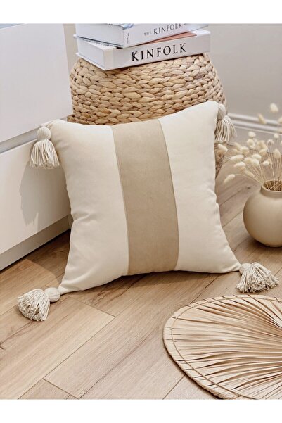 Hestia Home Husa de perna Husa de perna Line Husa Geometrica Bej 40x40