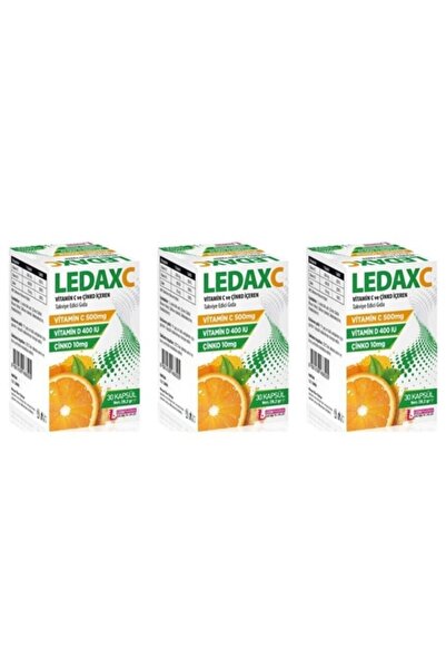 LedaPharma Ledaxc 30 Capsules Containing Vitamin C, Vitamin D and Zinc 3 Pieces