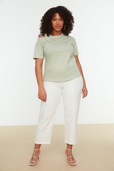 Trendyol Curve Plus Size T-Shirt - Green - Regular