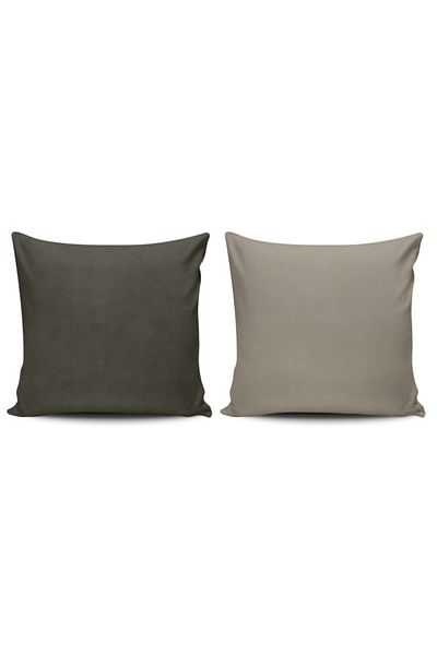 Alacastore Set de 2 fete de pernă decorative, verde kaki închis, cafea cu lapte