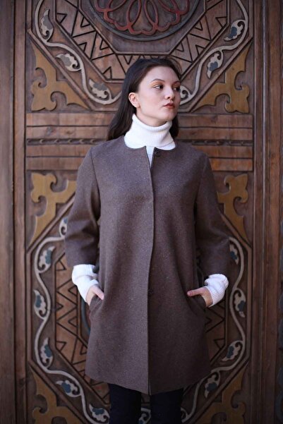 Blues Outlet Women's Classic Chanel Collar Snap Coat-brown