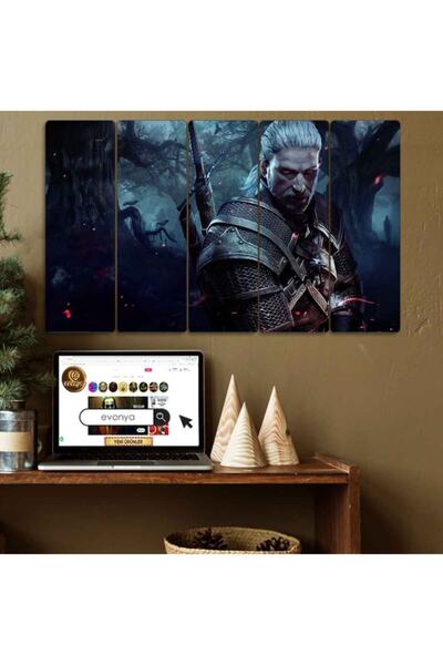 EVLOYA The Witcher 3 Wild Hunt - 5 Parçalı Tablo