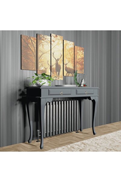 ROYS AHŞAP 100 Cm Antrasit Gri Çekmeceli Petek Üstü Yüksek Dresuar