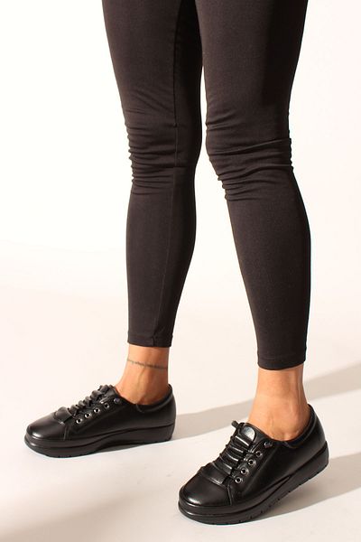 ROVIGO Black Skin Women's Comfort Shoes