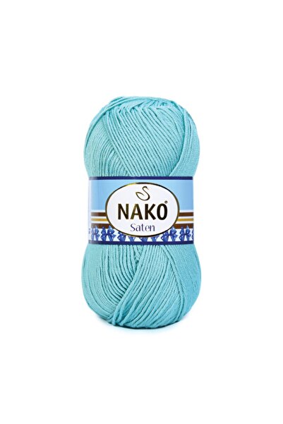 NAKO حبل منسوج من الساتان باللون الفيروزي 10482