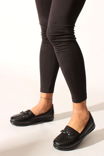 ROVIGO Black Skin Women's Comfort Shoes