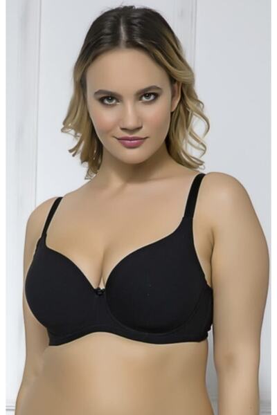 MOONLİGHT Women's Black Cotton Combed Empty Cup Bra