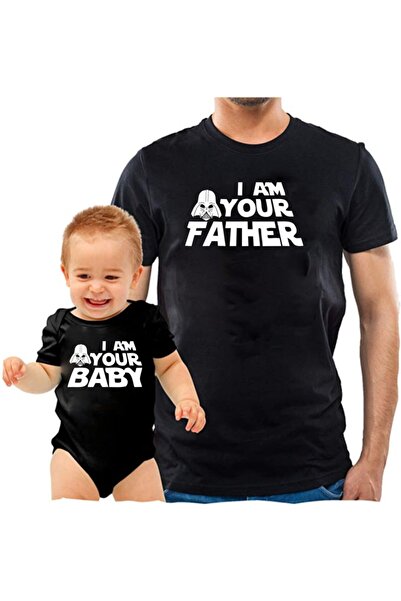 venüsdijital تيشيرت أنا والدك للأطفال باللون الأسود Zıbın (منتج واحد، أضف قطع...