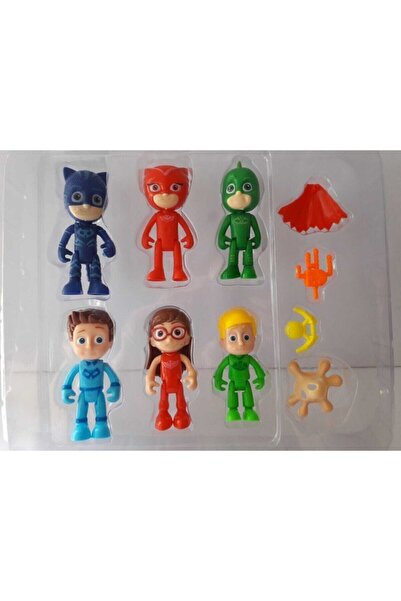 BFY TOYS Pjmasks 10'lu Pijamaskeliler Figür Seti , Pjmask, Pjmaskeliler, Kedi Çocuk, Kertenkele, Baykuş Kız