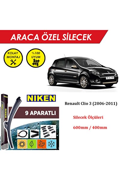 MeyZone Renault Clio 3 Ön Cam Silecek Takımı (2006-2011)