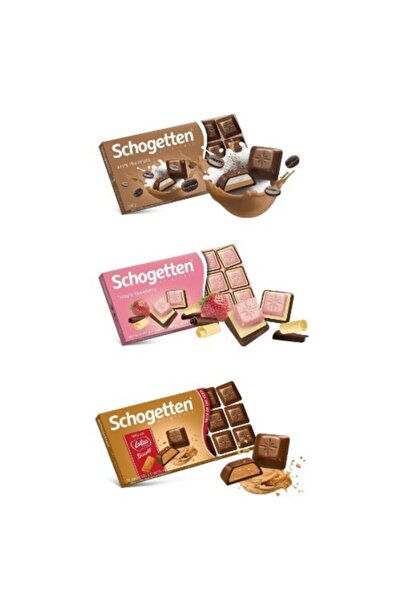 Schogetten Alman Çikolatası 3 Farklı Lezzet Serisi 100g - 3 Adet