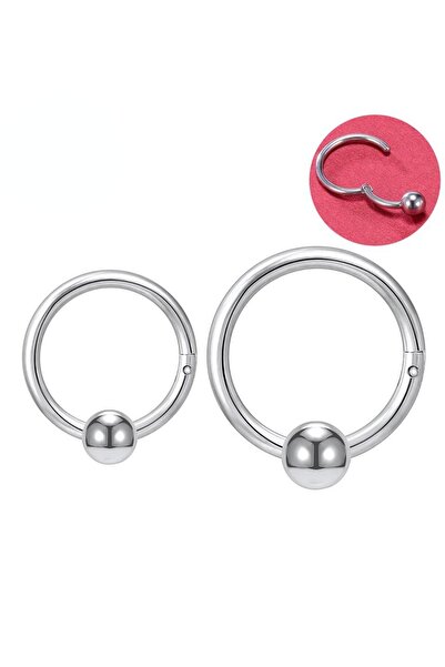 Jaida Moda Unisex Gri Top Uçlu Menteşeli Helix,rook,tragus Piercing