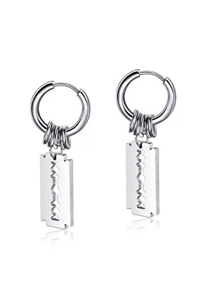 Jaida Moda Unisex 316l Cerrahi Çelik Gümüş Renk Jilet Halka Küpe