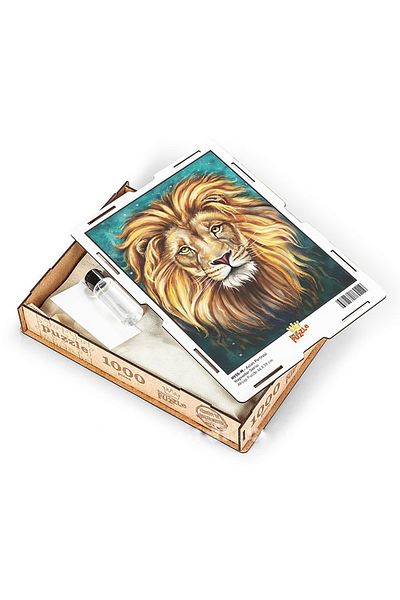 King Of Puzzle Lion Portrait Wooden Puzzle 1000 Pieces