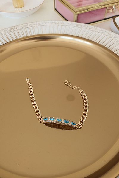 Trendy Butik سوار مستطيل الشكل على شكل عين فيروزية