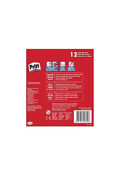 Pritt 12 Li Jumbo Triangle Erasable Crayon Crayon - Eraser - Pencil Sharpener