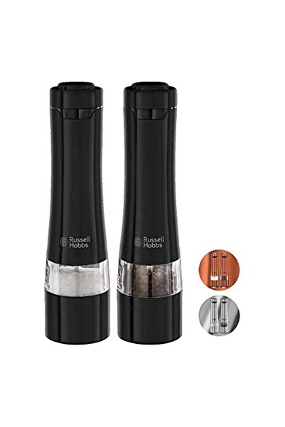 RUSSELL HOBBS Tuz Ve Karabiber Öğütücü Seti, Elektirikli, Otomatik Siyah, Ser...
