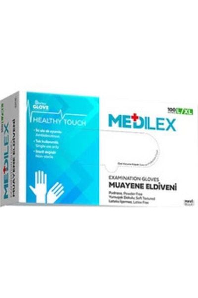 MEDİLEX Reflex Glove Powder Free 100 Pieces Blue / Size L-xl