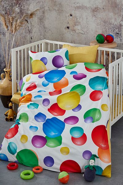 BONJARDİNHOME Carnival Colors Digital Printed 3d Cotton Baby Bedding Set