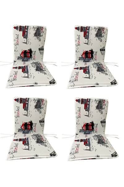 Vip Home Concept Pernă pentru scaun 4 bucăți pernă de grădină cu șireturi cu ...