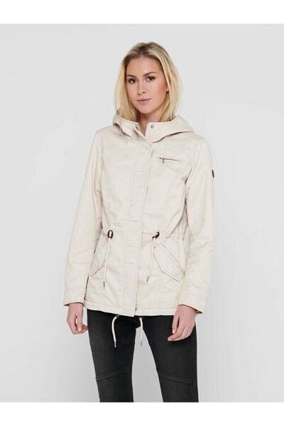 ONLY Women's Beige Onllorca Canvas Spring Coat Coat 15216452
