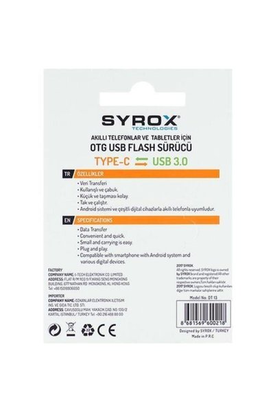 Syrox محول USB معدني Type-C إلى OTG (XIAOMI، سامسونج) Dt13