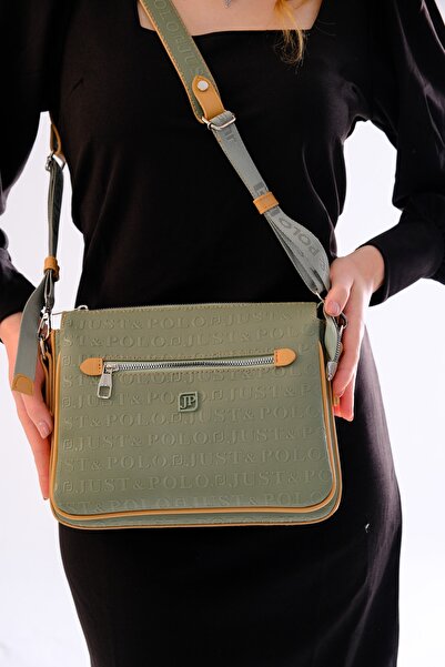Just Polo Women's Embossed Vegan Cross Shoulder Bag Jp-4013-00 Khaki Green Ta...