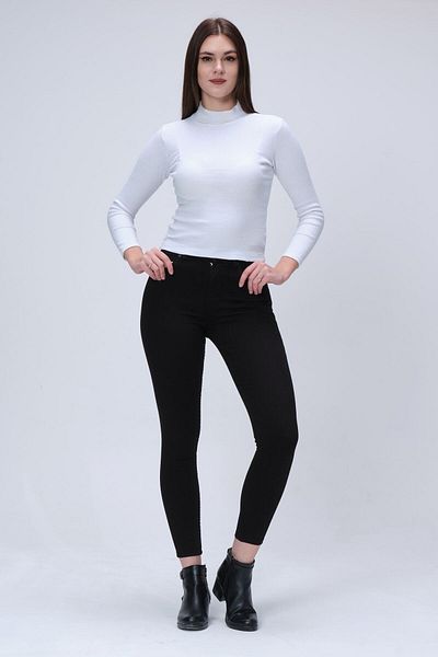Ramrod Women's Black Lycra Non-Fading High Waist Skinny Trousers, harmony