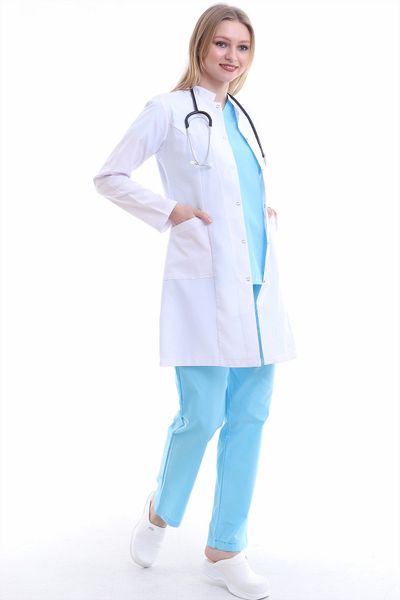 PERSONELİTY White Judge Collar Women's Doctor Nurse Apron