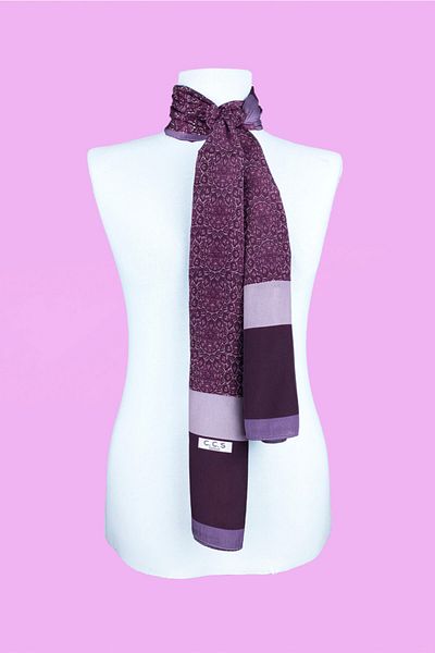 Sarar Women's Pearl Silk Patterned Scarf-Shawl 45x180 Cm
