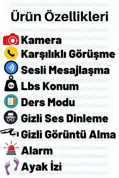 SİNCARLAR ELEKTRONİK 500/2021 Sim Kartlı Akıllı Çocuk Saati Manyetik Şarj Suya Dayanıklı