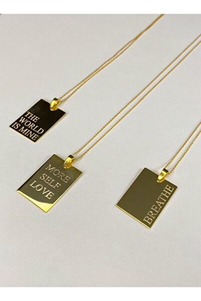 Wind Silver 925 Ayar Gümüş Plaka Yazılı Kolye