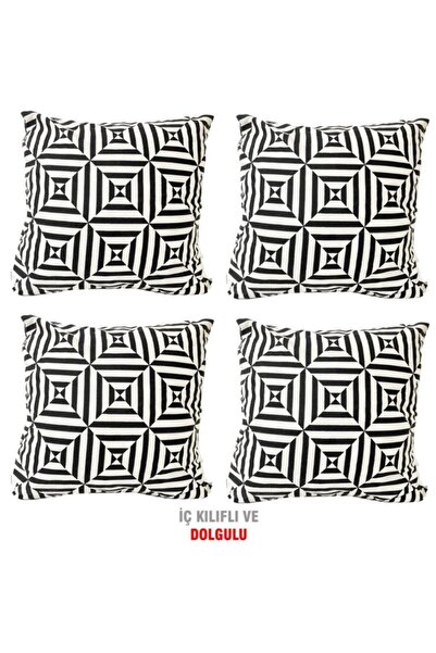 Vip Home Concept Pernă de pernă umplută cu fermoar Pernă VIP 4 bucăți-43x43 c...