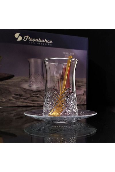 Paşabahçe 42891 Timeless Tea Cup and Spoon Set - 18 Pieces