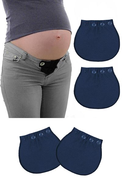 Pimobile Tresbel Maternity Pants Waist Expander-Pants Expander for Women Dark Blue 2 Pieces