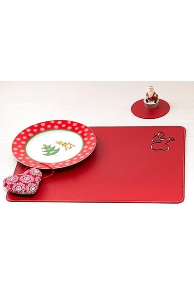 ASENA DESİGN American Service Leather Red Cat 6 Pieces