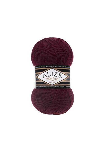 Alize 1 τεμάχιο Süperlana Classic Hand Knitting Yarn Thread Κωδικός χρώματος 57 Claret Red
