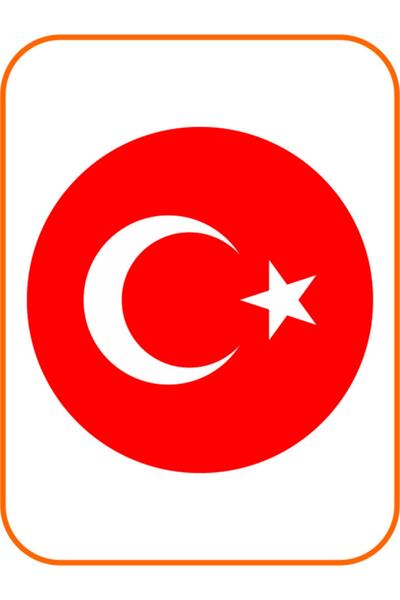 KDMAKSESUAR Ay Yıldız Oval Hilal Bayrak Oto Sticker 8x8 Cm Kırmızı