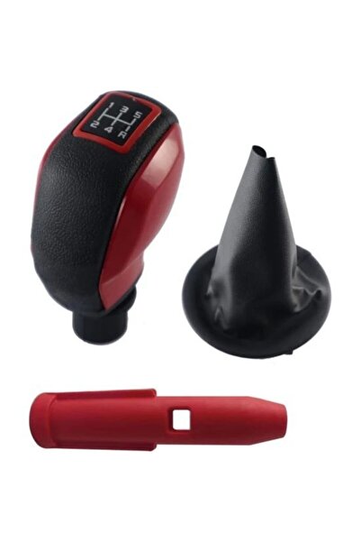 arotomarket Peugeot Partner Uyumlu Spor Vites Topuzu 5 İleri Kırmızı Renk Kör...