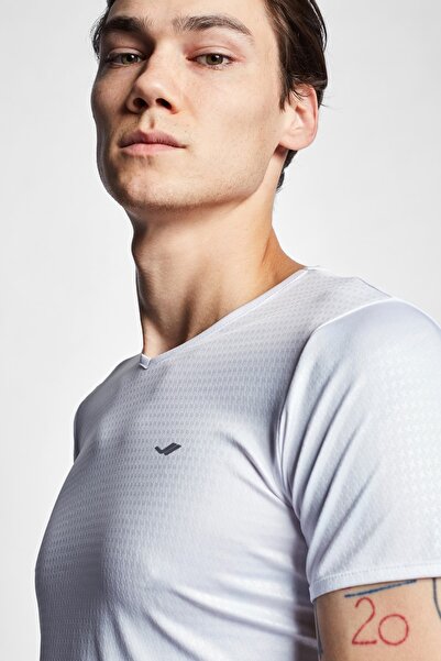 Lescon Λευκό ανδρικό κοντομάνικο μπλουζάκι 22s-1222-22b