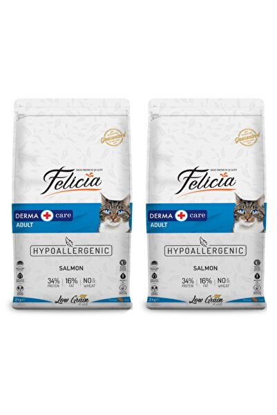Felicia Az Tahıllı Yetişkin Somonlu Hypoallergenic Kedi Maması 2 kg X 2 = 4 kg