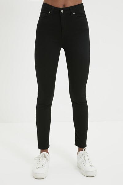 Ramrod Устойчив на избледняване черен цвят - супер тесни дънки Слим кройка, з...